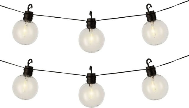Kaemingk Lumineo Solar Party LED-Beleuchtung in Schwarz mit warmweißem Licht, Durchmesser: 8 cm, Länge: 5,8 m - Bild 1