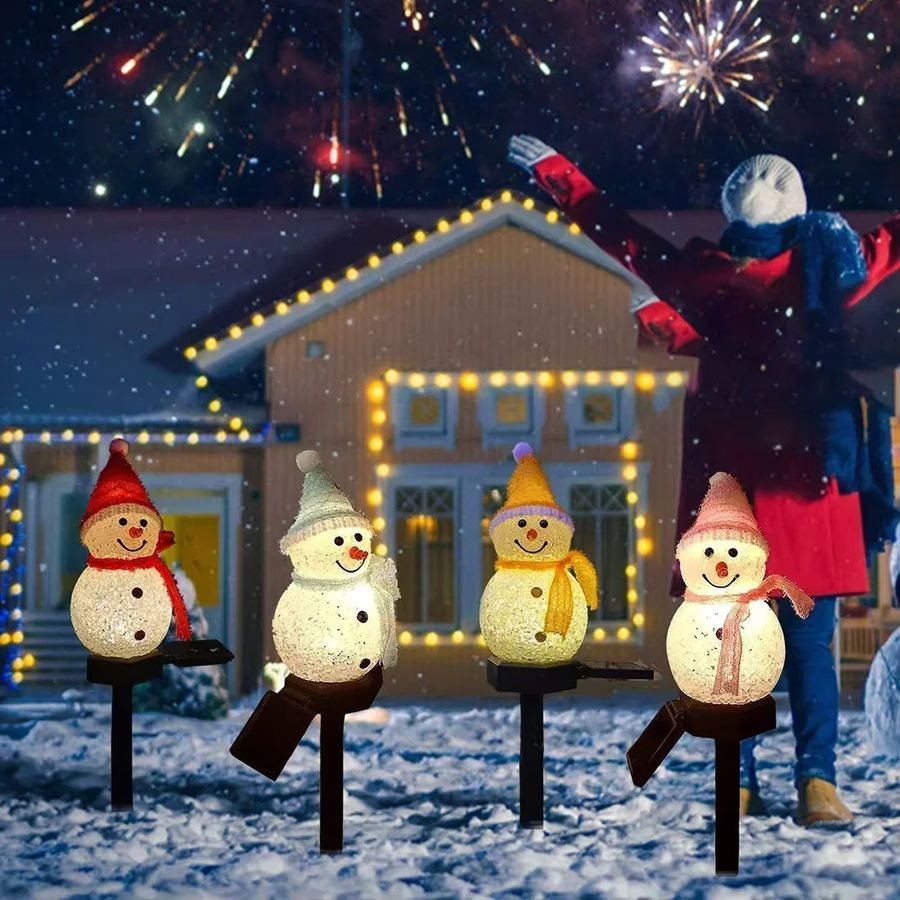 Heinast Solar Schneemann LED Pfahl Lichter wetterfeste Gartenstecker für Haus und Hof - Bild 3
