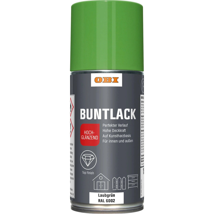 OBI Buntlack Spray RAL 6002 Laubgrün hochglänzend 150 ml - Bild 2