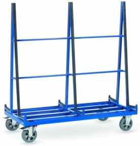 Fetra Plattenwagen 4474 beidseitig in Blau mit Elastic-Vollgummi-Reifen und 1200kg Tragkraft - Bild 1