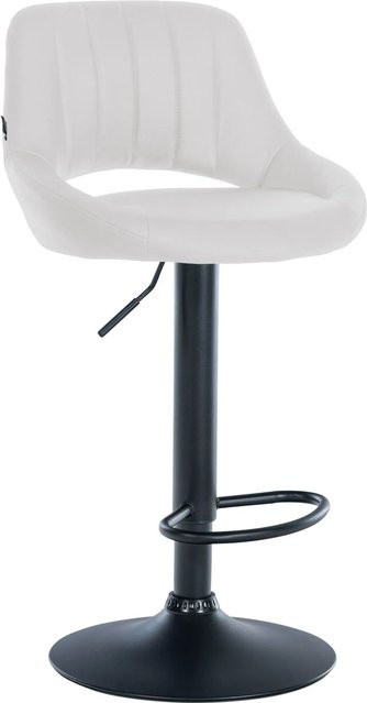 DELUKE Barhocker SEGAD höhenverstellbarer Barstuhl aus Kunstleder mit Lehne und 360 Grad Drehbarkeit, Farbe Weiß/Schwarz, B/T/H: 47 x 48 x 85 cm - Bild 1