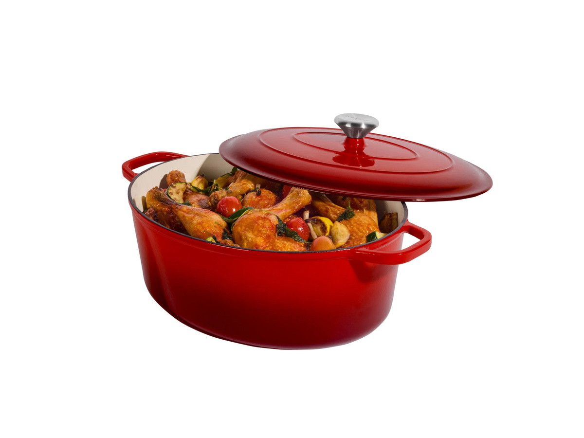 SILVERCREST Premium-Gusseisenbräter aus emailliertem Gusseisen, Rot, 7,1 l - Bild 2