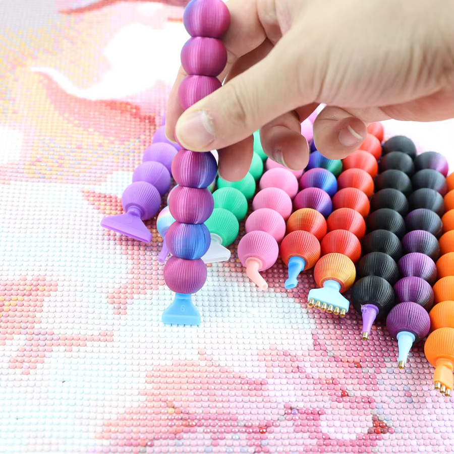 Modularer kürbisförmiger Punktbohrstift aus Kunststoff in Multicolour für DIY-Diamant-Malwerkzeuge und Perlenstift-Zubehör - Bild 3