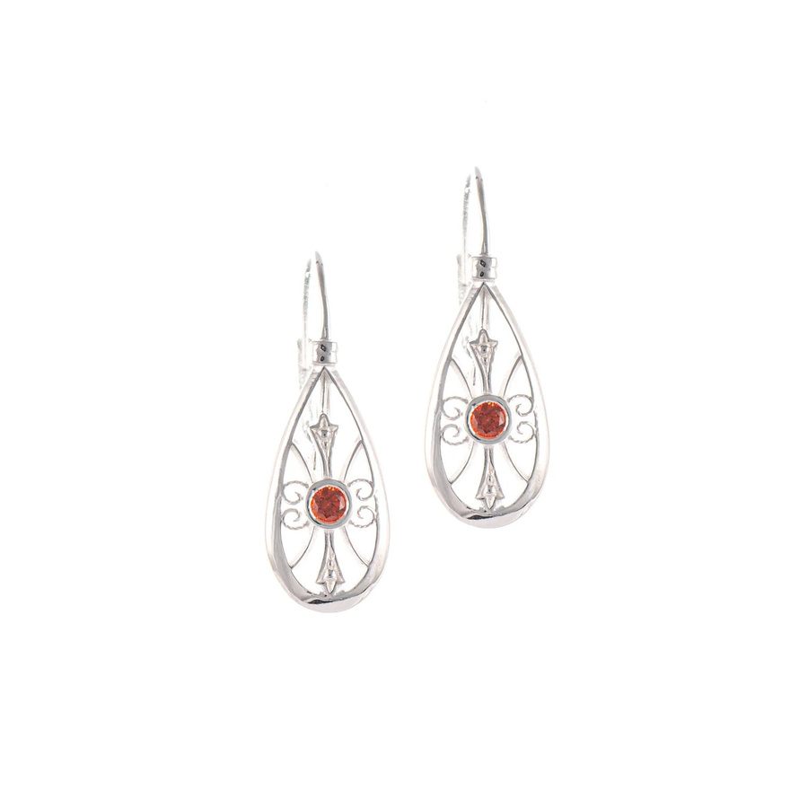 Ohrringe Dirndl Funkeln, 925 Silber, Zirkonia rot, Damen - Bild 1