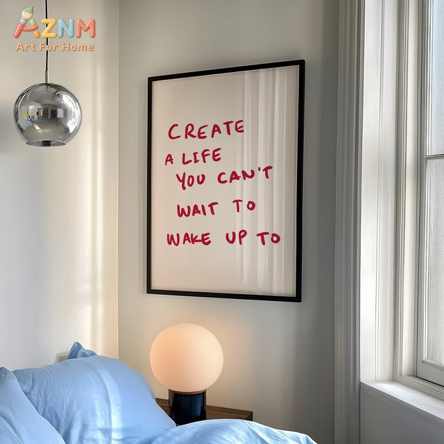 Kayou Wandkunstdruck Leinwandgemälde mit Typografie in Weiß für Wohnzimmer und Schlafzimmer - Bild 1