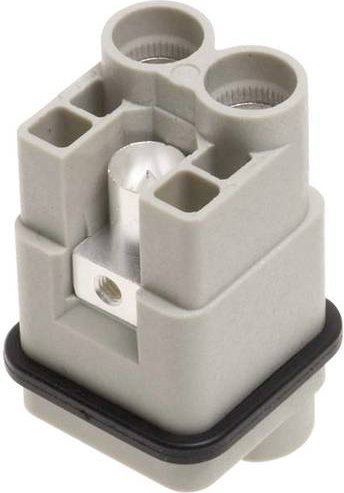 HARTING Han Q 2 + PE Stifteinsatz mit Axialschraubanschluss, Farbe: Grau, Artikelnummer: 09120022651 - Bild 1