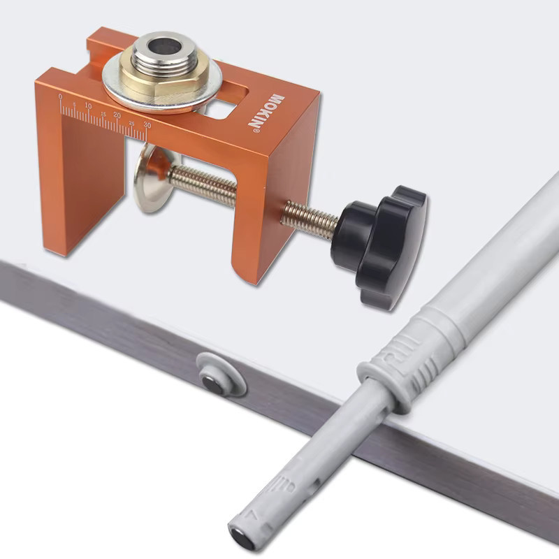 MOKIN Rebounder Dübel Jig Kit in Orange für vertikale Bohrungen und Möbelanschlüsse - Bild 5