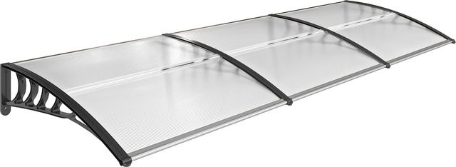 Outsunny Pultbogenvordach für die Haustür aus Polycarbonat mit UV-Schutz, weiß und transparent, B/H: 90 x 295 cm - Bild 1