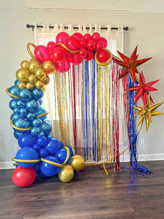 Kozee Ballon Kranz Bogen Kit für Geburtstag und Party Dekoration in Rot, Blau und Gold mit Sternen, 126 Stück - Bild 2