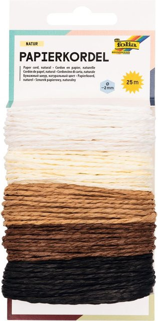 Folia Papierkordel Natur in Creme, Hellbraun und Dunkelbraun - Bild 1