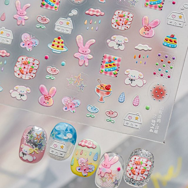 Rhstoe Nagelkunst-Aufkleber, Rosa, Glänzend, Damen - Bild 1