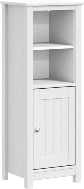 vidaXL Badschrank BERG aus Massivholz Kiefer in Weiß, Wandmontage, B/T/H: 40 x 34 x 110 cm - Bild 1