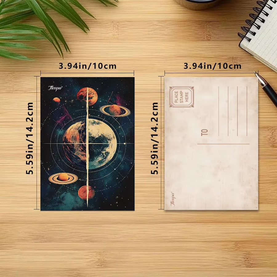 32 Stück Vintage-Postkarten mit Himmelsuniversum Motiv in Schwarz und Multicolour aus Papier für DIY-Projekte - Bild 2