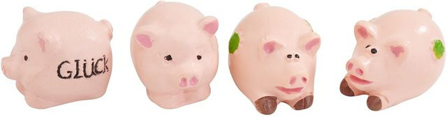 VBS Mini Figur Glücksschweinchen in Pink aus Polyresin für Silvester und Tabletop - Bild 1