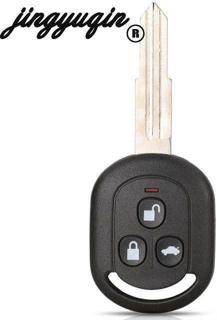 Jingyuqin Ersatz-Autoschlüsselgehäuse für Chevrolet Lacetti und Daewoo Nubira, 3 Tasten, Schwarz, mit ungeschnittenem Schlüsselblatt - Bild 1