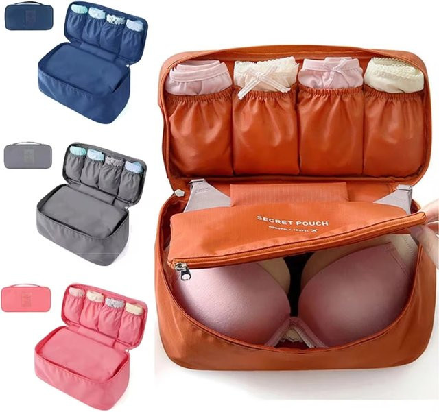 CAIRLEE Unterwäsche Organizer Tasche für Frauen in Grau zur Aufbewahrung von BHs und Socken im Koffer - Bild 1