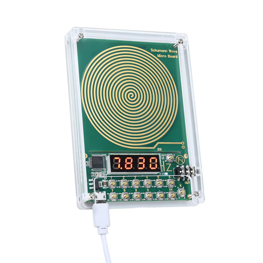 Gaqqee Sinuswellen-Signalgenerator Schumann-Wellen-Generator mit 3,5mm Audio-Resonator, Einstellbare Frequenz 0,01Hz-100000Hz, DC 5V, Grün - Bild 1