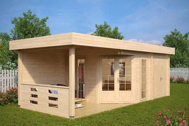Gartenhaus Paula mit Geräteschuppen und Terrasse B/T/H: 8 x 5 x 3 m - Bild 1