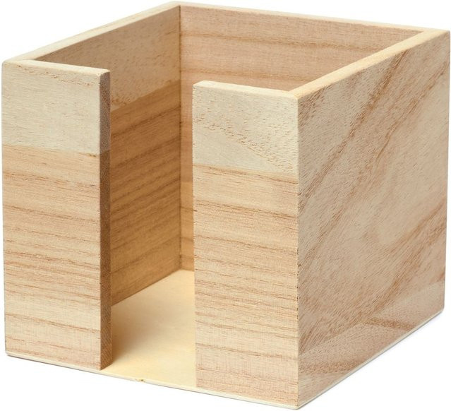 VBS Zettelbox Memo Holder aus Kiefernholz in Beige B/T/H: 10,5 x 10,0 x 10,5 cm - Bild 1