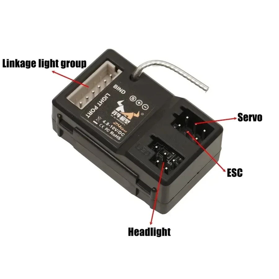 NeebRC 2-Kanal 2,4G LED-Licht-Empfänger, Modellteil, 4,8-10V DC - Bild 2
