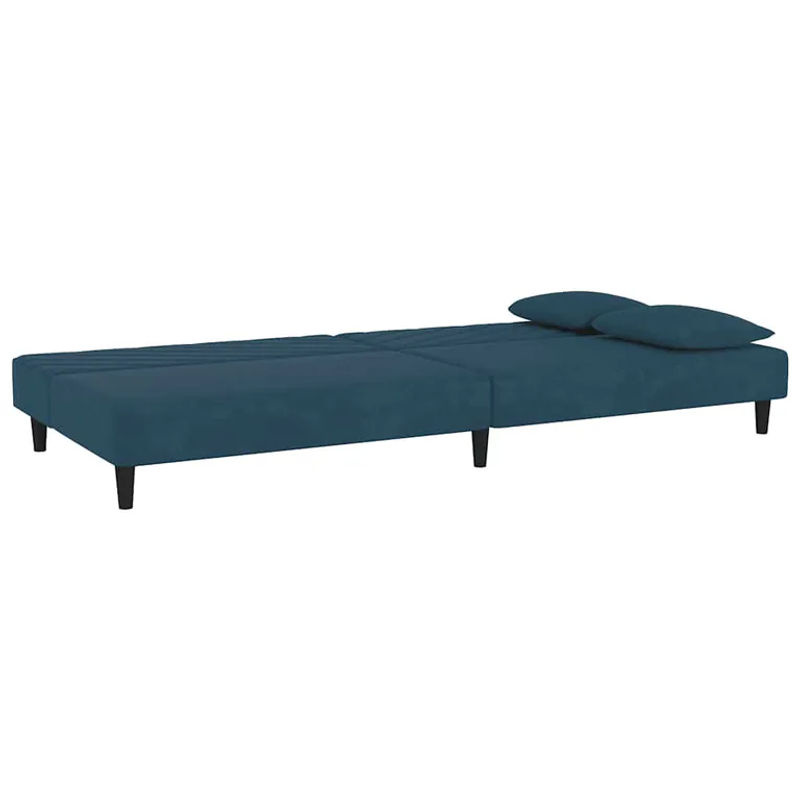 Vidaxl 2-Sitzer Sofa aus Samt in Blau mit 2 Kissen im modernen Design - Bild 5
