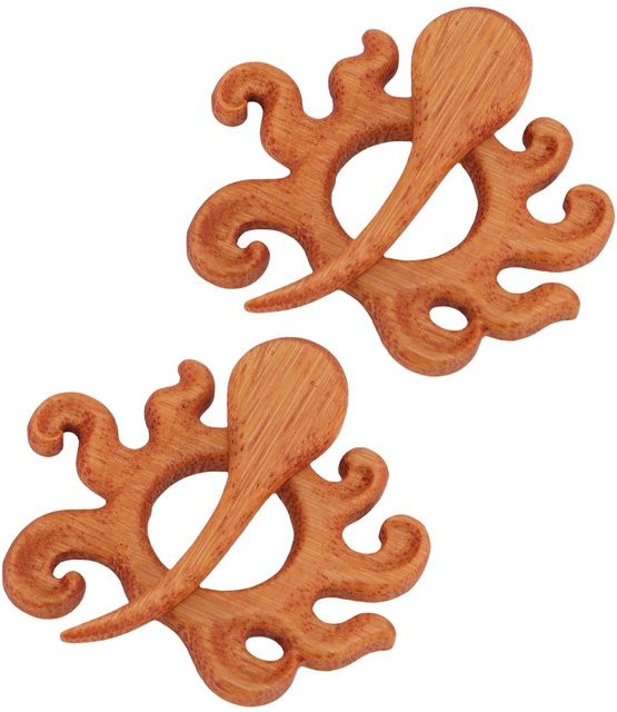 GoolRC Broschen Anstecknadel, Holz, Oktopus Muster, Unisex, brown - Bild 1