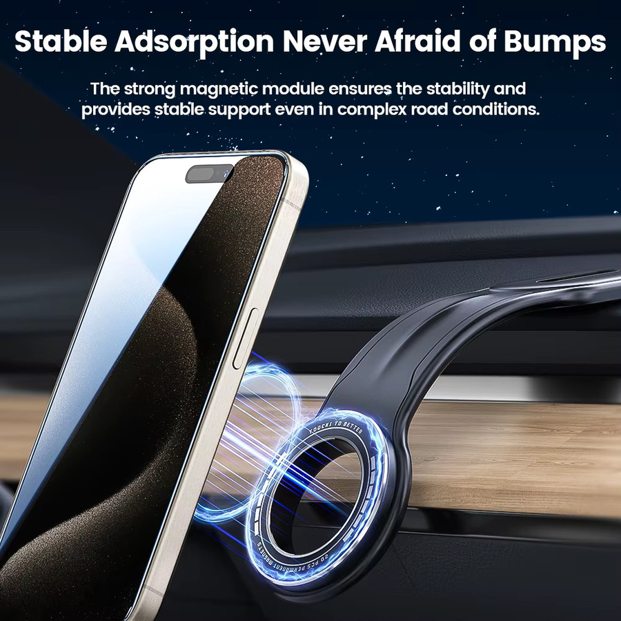 Toocki Magnetische Auto-Handyhalterung in Schwarz für iPhone 13 14 15 16 17 Pro Max mit 360 Grad Drehung und biegsamem Aluminium-Halterung - Bild 4