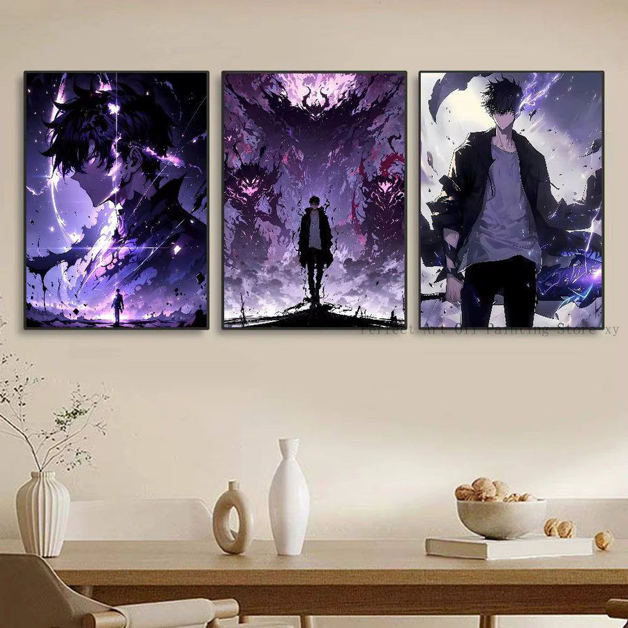 Selbstklebendes und wasserfestes Manga Poster Solo Leveling Anime Wandbild für Wohnzimmer und Schlafzimmer - Bild 4
