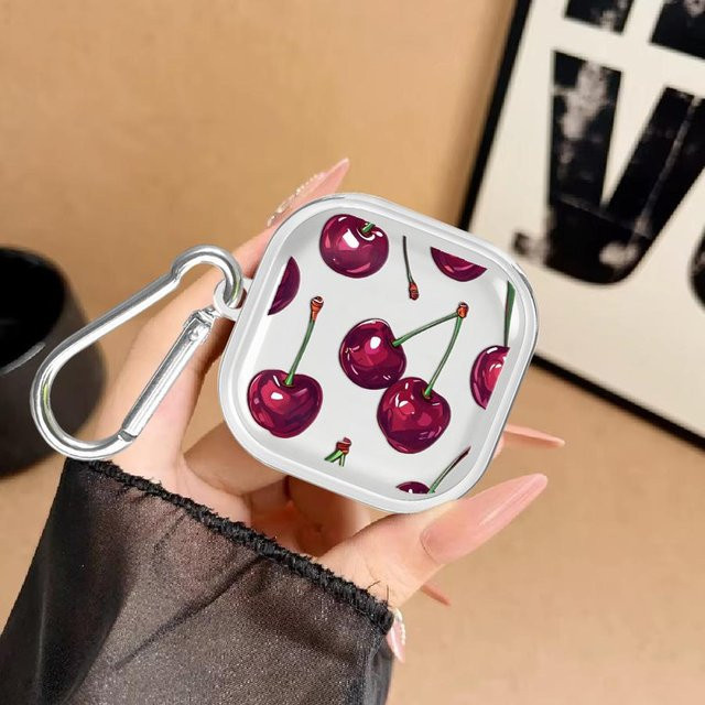 Retro Cherry Schutzhülle für Samsung Galaxy Buds Pro, Buds FE und Buds Live, transparent - Bild 1