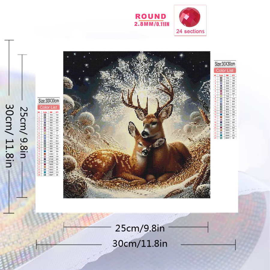 EverShine DIY Diamant Malerei Hirsch Motiv als Kreuzstich Kit mit bunten Mosaik-Steinen zur Wanddekoration - Bild 2