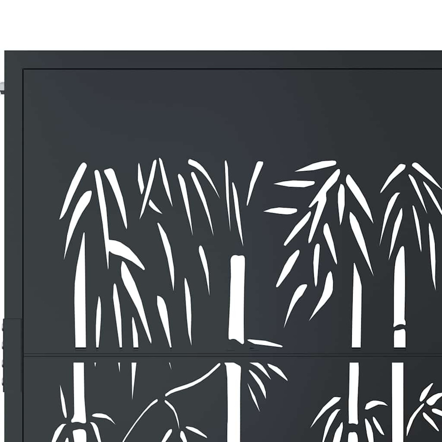 vidaXL Gartentor aus verzinktem Stahl in Anthrazit mit Bambus-Design, B: 105 cm, H: 205 cm - Bild 4