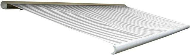 Elektrische Kassettenmarkise MCW H124 Vollkassette aus Acryl in Grau/Weiß B: 5 m, T: 3 m - Bild 2