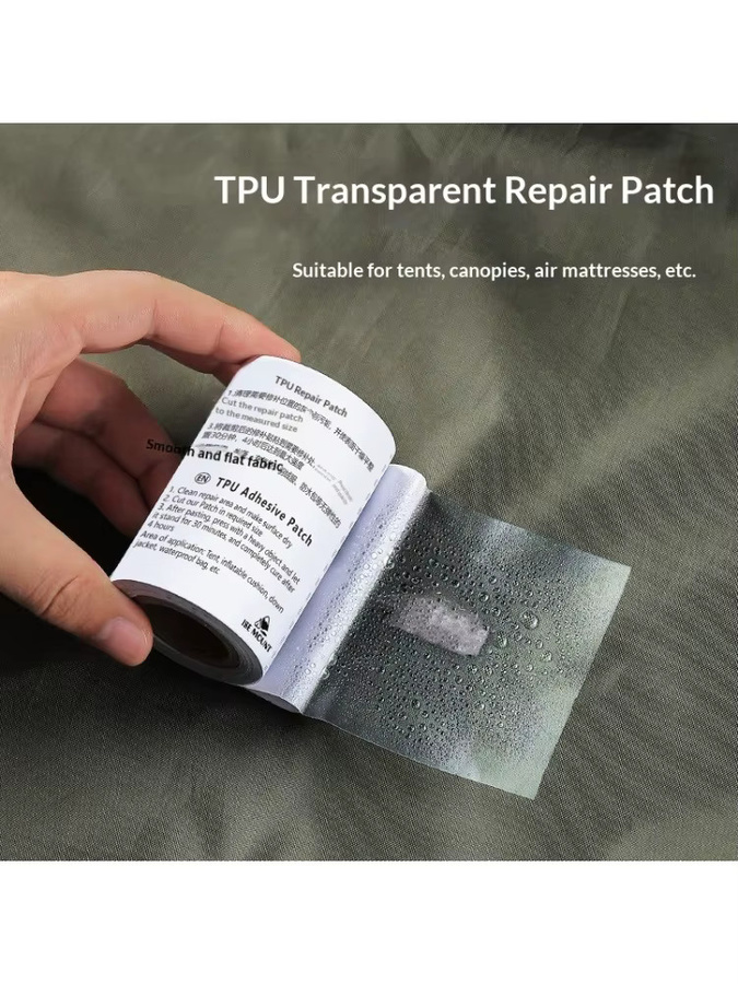 Transparentes TPU Reparaturpflaster als wasserdichtes Klebeband für Zelte, Regenmäntel und aufblasbare Produkte, 1 Rolle - Bild 4