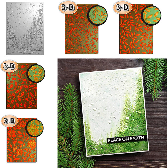 Pine Tree 3D-Prägeordner für Scrapbooking und Bastelprojekte in Weiß - Bild 1