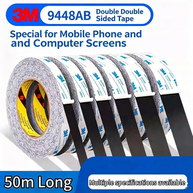 3M Doppelseitiges Klebeband 9448AB Schwarz Hochviskos und Ultra-Dünn für Handy- und Computer-Bildschirmreparaturen - Bild 1