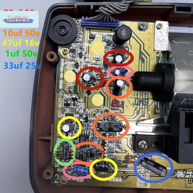 SD&HI Kondensatoren Set für Sega Gamegear GG Motherboard Reparatur Ersatzteil Multicolor - Bild 2