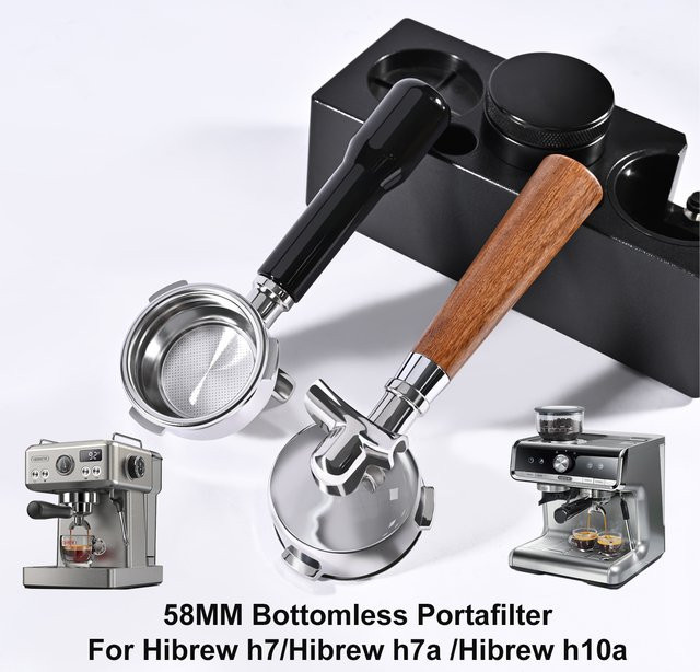 Kacacao 58 mm 3-Ohren-Siebträger aus Edelstahl in Silber für Hibrew H7, H7a und H10a mit 2-Tassen-Filterkorb - Bild 1