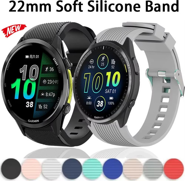 Uhrenarmband Silikon, 22 mm, Schwarz, Unisex - Bild 1