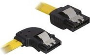 Delock SATA Kabel von gerade zu links gewinkelt in Gelb und Multicolour - Bild 1