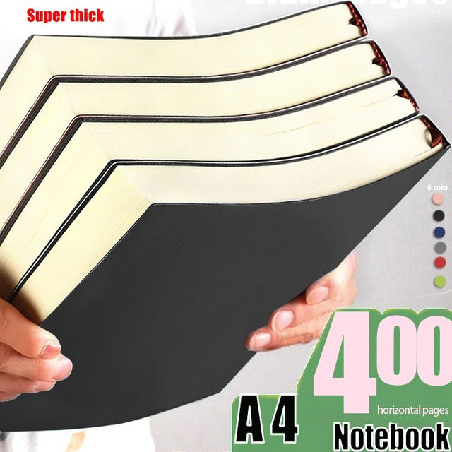 A4 Business-Notizbuch mit 400 Seiten, wasserdichtes Hardcover-Leder-Notizbuch in Grün, liniertes Tagebuch für Büro und Studium - Bild 1