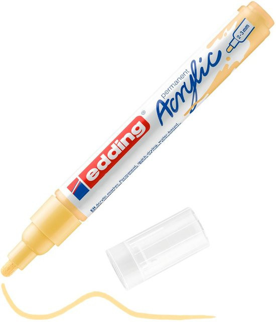 edding Acrylmarker 5100 in Pastell-Gelb für permanente Pigment-Beschriftungen - Bild 1