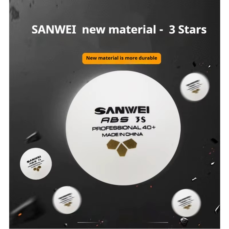 SANWEI Tischtennisbälle Gold 3-Sterne 40+, Ping-Pong-Bälle - Bild 3