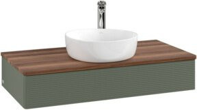 V&B Waschtischunterschrank Antao mit Frontstruktur in Weiß, B: 100 cm, H: 19 cm, T: 50 cm - Bild 1