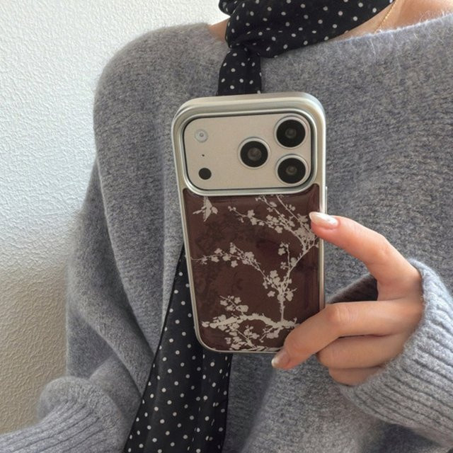 Luxuriöse transparente Handyhülle mit weißem Blumen- und Vogelmuster aus Epoxy für Apple iPhone 11 bis iPhone 17 Pro Max Plus - Bild 1