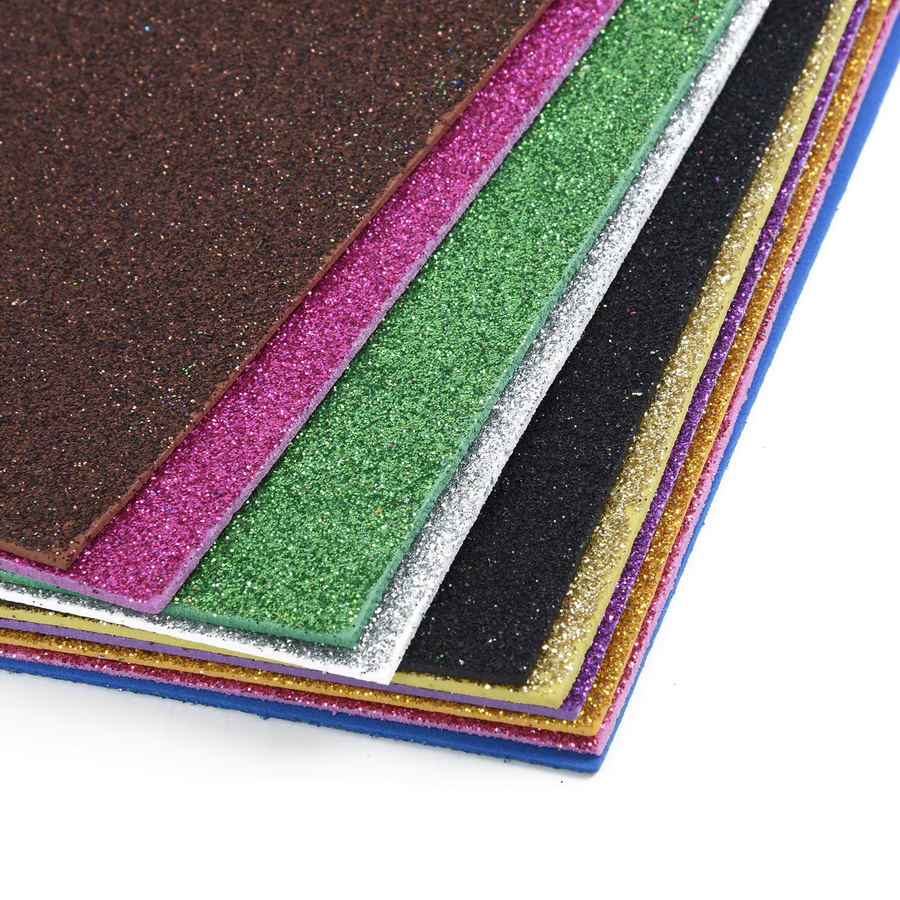 10 Stück Glitzer-EVA-Schaumpapier in Multicolour für Kinder DIY Kunsthandwerk, Format A4 - Bild 2