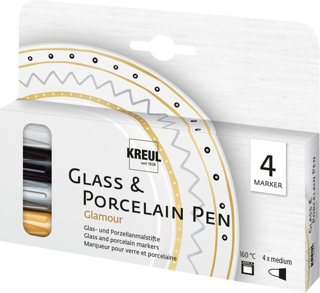 KREUL Glass & Porcelain Pen Glamour in Gold und Silber Multicolor - Bild 1