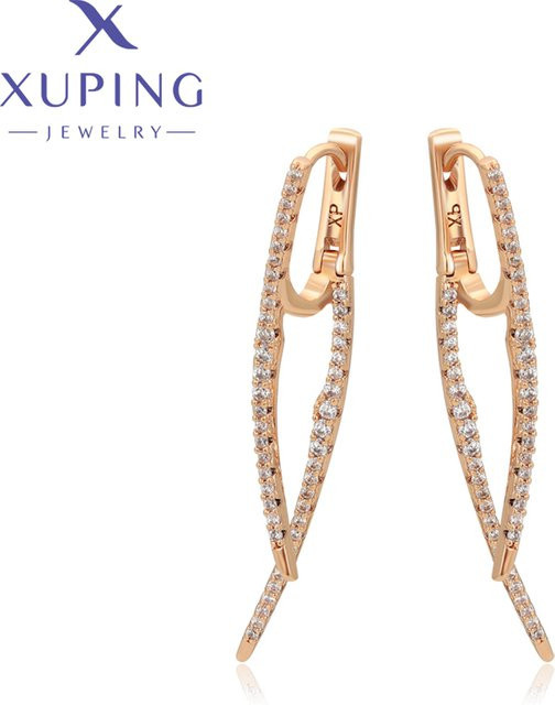 Xuping Jewelry Creolen, Gold, Zirkonia, Messing, Damen - Bild 1