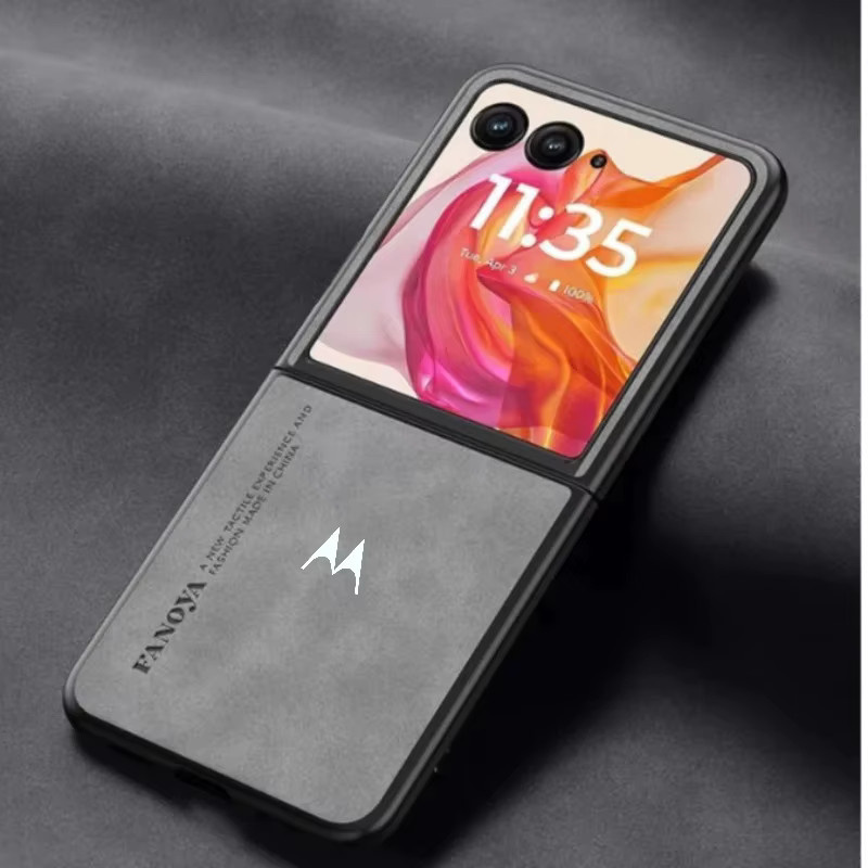 Luxuriöse Business-Schafsleder-Handyhülle für Motorola Razr 70 Ultra 60 50 40 Plus, stoßfeste Schutzhülle in Schwarz oder Grau - Bild 5