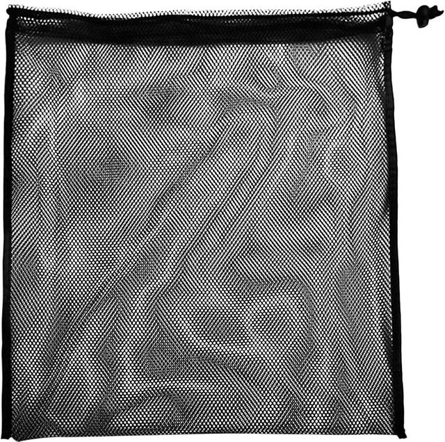 Koogeelife Mesh-Sporttasche mit Kordelzug in Grau und Schwarz zur Aufbewahrung von Tennisbällen, Squashbällen und Schuhen, B: 42,0 cm, H: 32,0 cm - Bild 1