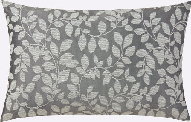 Kissenhülle Heine mit floralem Blätter-Design in Grau, rechteckig - Bild 1